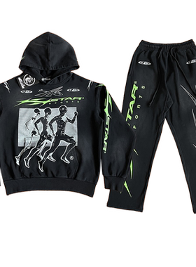 Hellstar Studios Sports Gel Pants 高街风休闲运动长裤卫衣套装