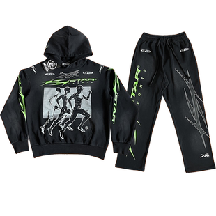 Hellstar Studios Sports Gel Pants 高街风休闲运动长裤卫衣套装