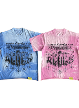 That's A Awful Lot of Cough Syrup火焰印花洗水做旧短袖T恤