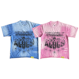 Awful Lot That Syrup火焰印花洗水做旧短袖 Cough T恤