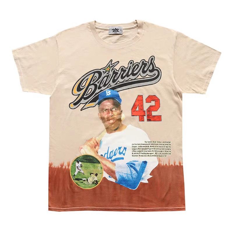 Barriers NY Jackie Robinson Tee 棒球人物扎染男女短袖T恤