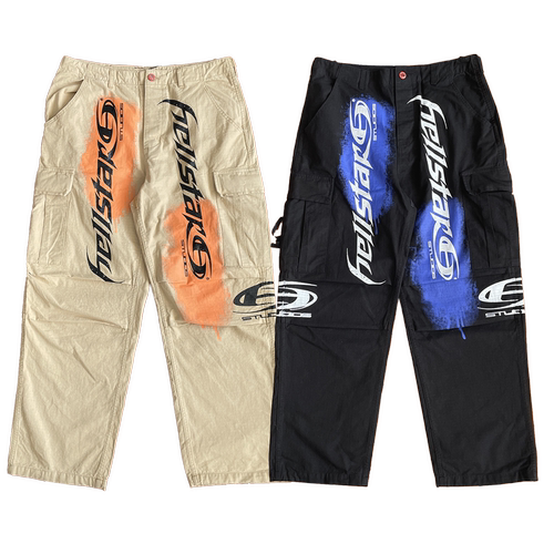 Hellstar Studios Embroidered trousers 刺绣多口袋工装休闲长裤