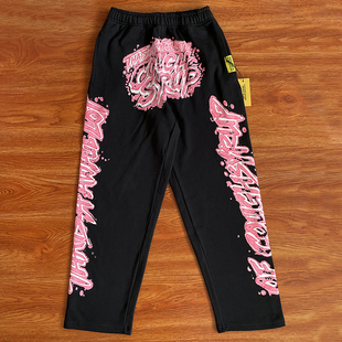 That's A Awful Lot of Cough Syrup 个性粉字涂鸦印花休闲长裤