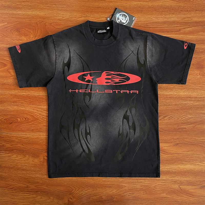 Hellstar Studios 洗水做旧复古印花休闲短袖T恤
