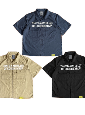 That's A Awful Lot of Cough Syrup字母印花休闲衬衫