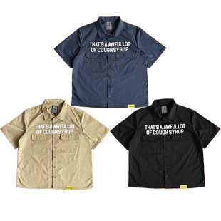 Awful Lot That Syrup字母印花休闲衬衫 Cough