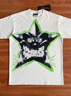 Hellstar Studios Smiling star T-Shirt 烫钻印花休闲短袖T恤