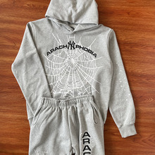 Sp5der Navy Phobia NY Hoodie pants蜘蛛网卫衣长裤套装