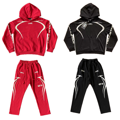 Hellstar Sports Gel Blue Hoodie 欧美风连帽卫衣长裤套装