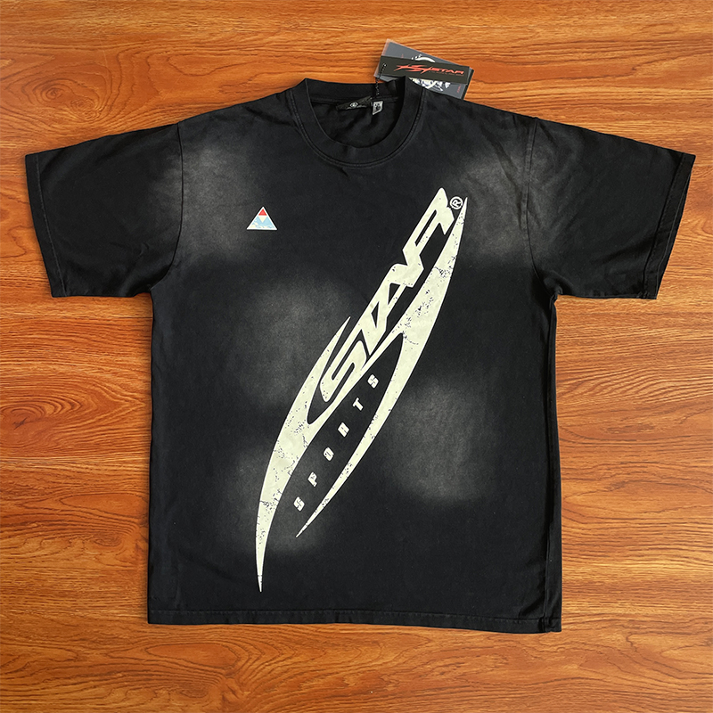 HELLSTAR STUDIOS 洗水简约印花纯棉短袖T恤