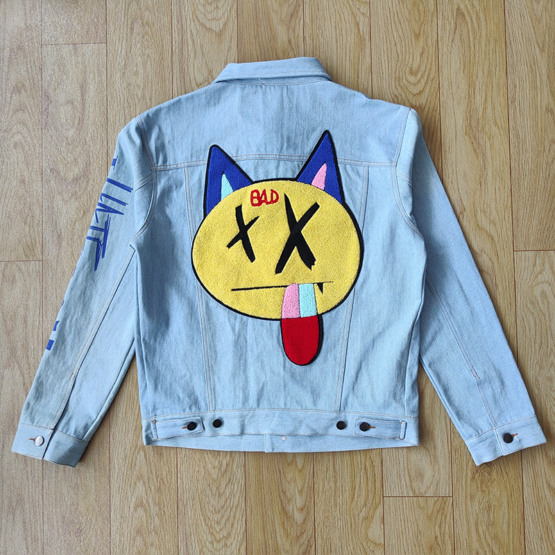 Revenge Angel Bad Jacket鬼脸猫头涂鸦牛仔夹克外套秋冬季男女款