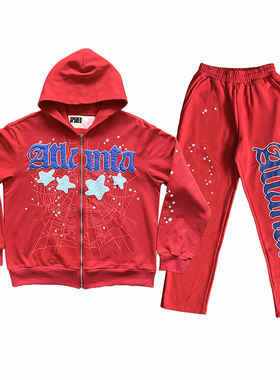 Sp5der worldwide 555555 Atlanta Hoodie 星星休闲长裤卫衣套装
