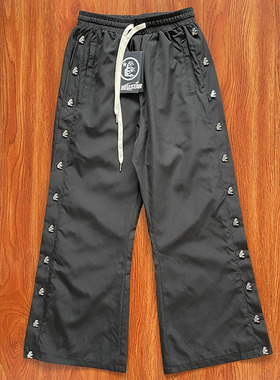 Hellstar Waxed Nylon Button Pants排扣直筒宽松纽扣高街阔长裤