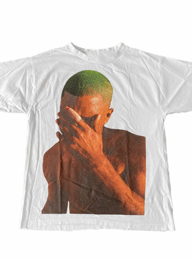 MARINO MORWOOD 弗兰克·奥申金发肖像图案 白色纯棉圆领半袖T恤