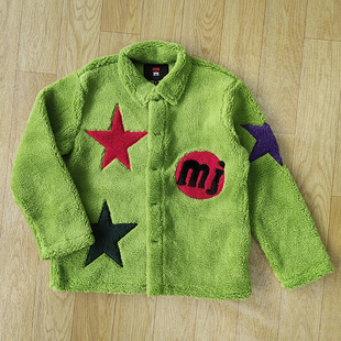 Fluffy Kanye Tattoo CPFM.XYZ 拼色刺绣羊羔绒外套 菲董