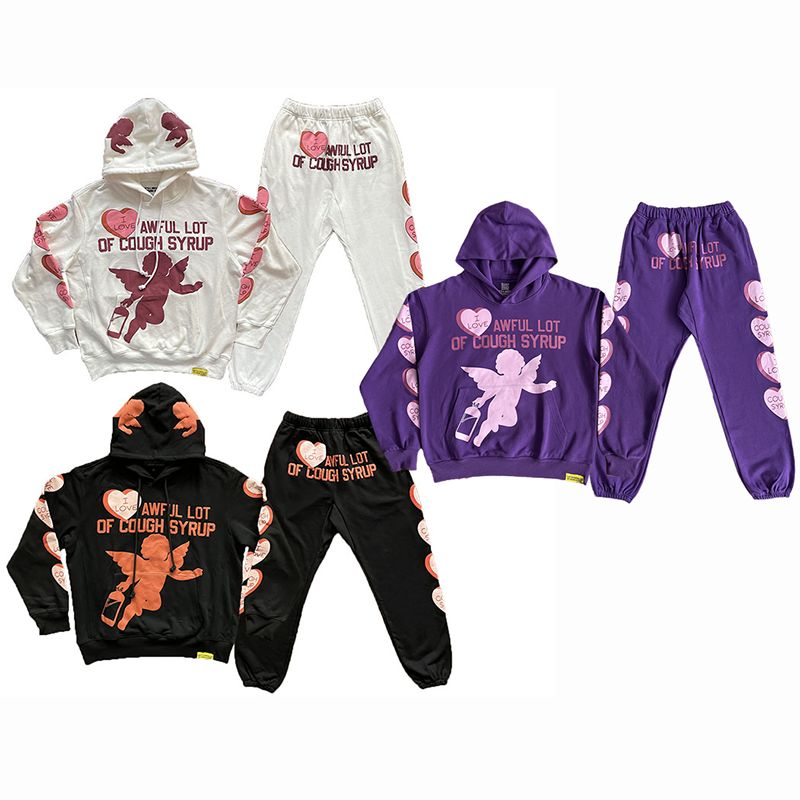 That's A Awful Lot of Cough Syrup 爱心运动休闲卫衣长裤套装