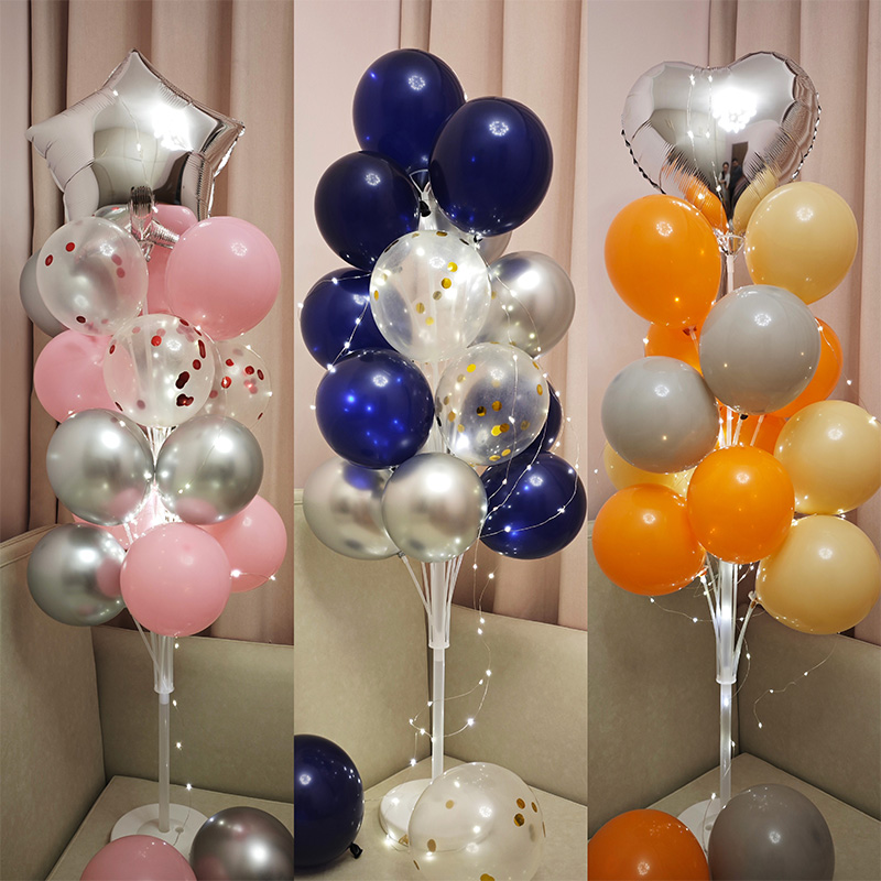 发光地飘立柱气球桌飘生日装饰场景布置店铺开业派对路引支架用品