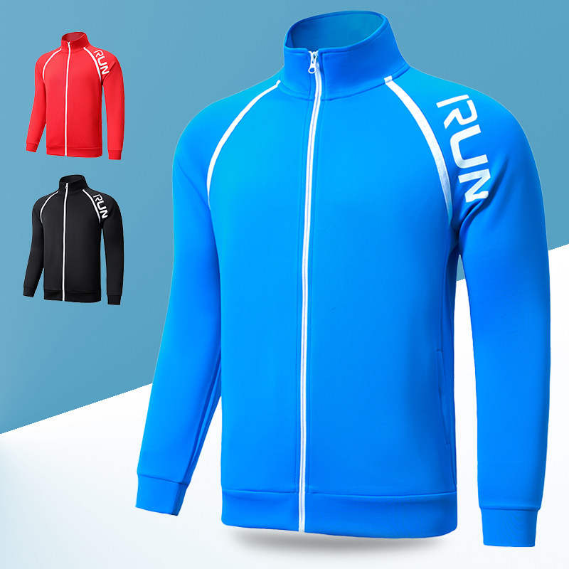 秋冬款长袖拉链加绒套装足球服男运动户外休闲健身休闲外套跑步服
