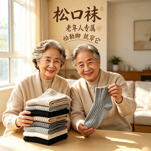 老人松口袜夏天纯棉薄款男女宽松不勒脚肿脚胖宽口产妇月子袜保暖
