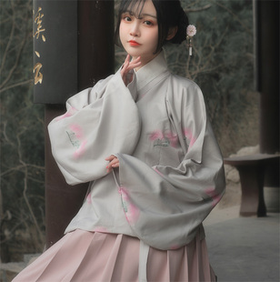 传统汉服女装爱莲说原创梦回汉唐原创明制齐腰袄裙合欢花秋冬款