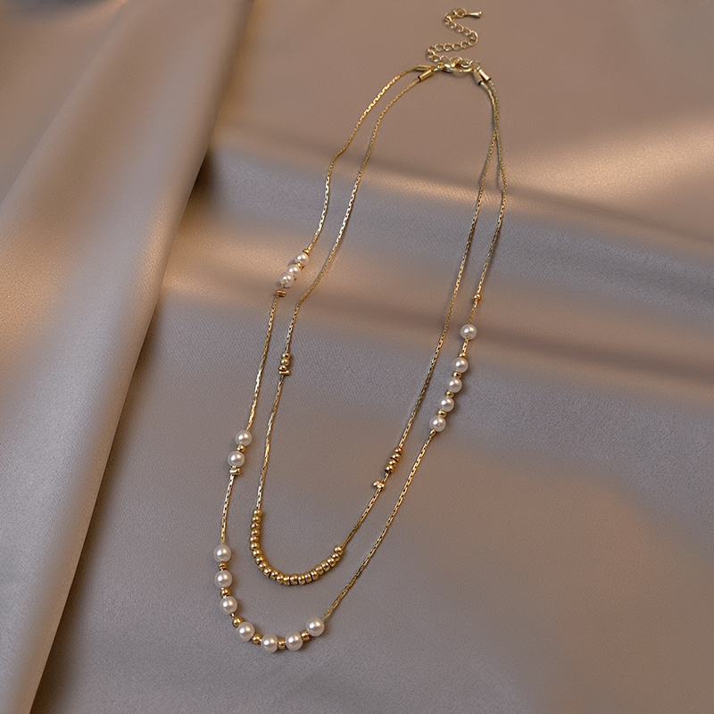 Doro朵兰の珍珠项链女夏2025年新款超仙双层叠戴锁骨链设计感颈链