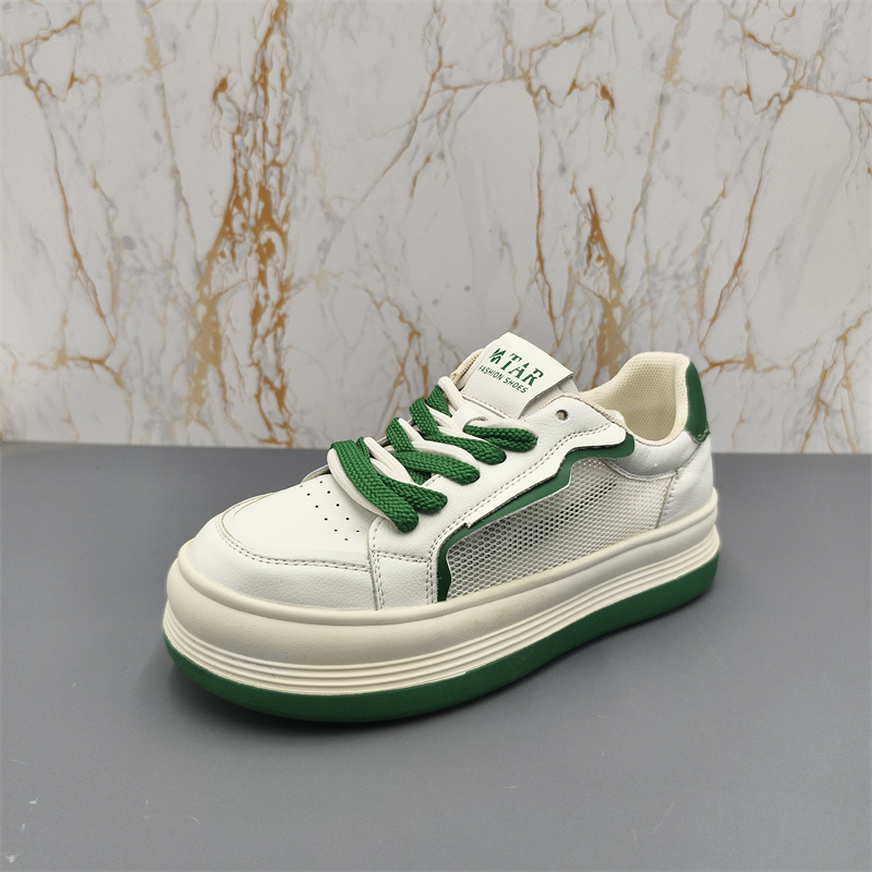 断码处理真皮36码女鞋2025夏季圆头厚底网面透气舒适休闲鞋微瑕疵