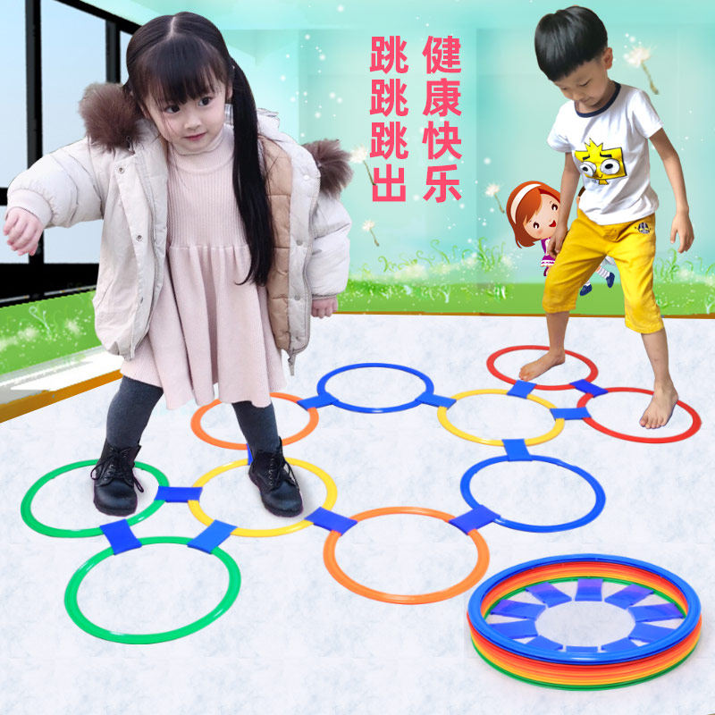 感统训练器材幼儿园跳儿童房子格子圈圈户外玩具运动游戏体育道具