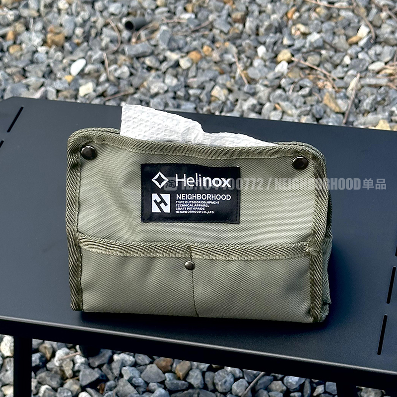 潮牌NBHD帆布纸巾收纳盒户外餐桌茶几抽纸盒露营家用收纳袋纸巾盒