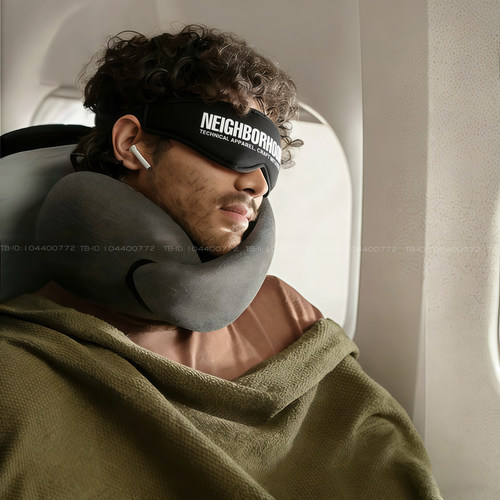 潮牌NBHD眼罩凹槽睡眠遮光旅行便携透气护眼罩3d立体黑色眼罩