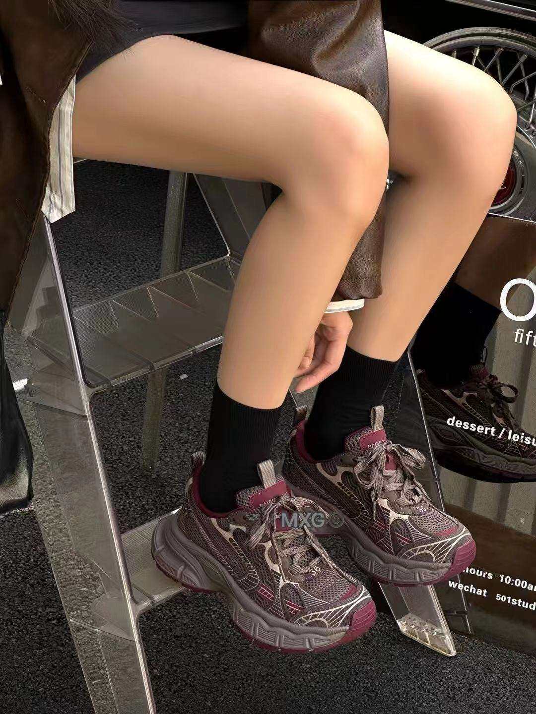 明星谷真皮老爹鞋女2024秋冬新款加绒厚底增高运动休闲百搭跑步鞋