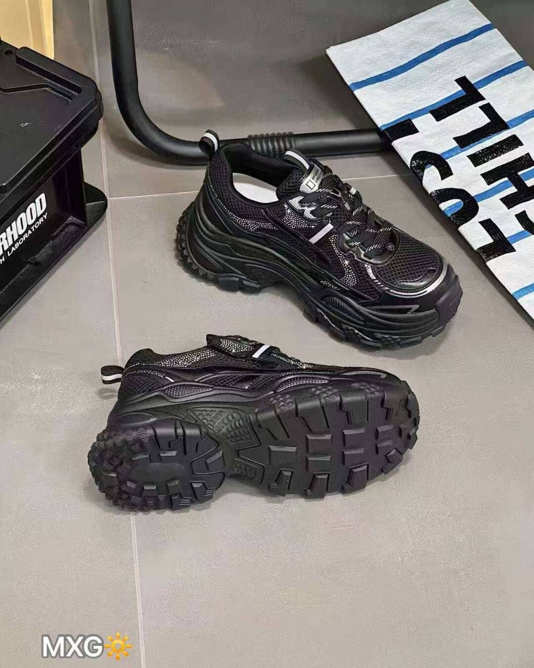 明星谷2025新款老爹鞋女厚底增高休闲运动鞋百搭透气网面跑步鞋