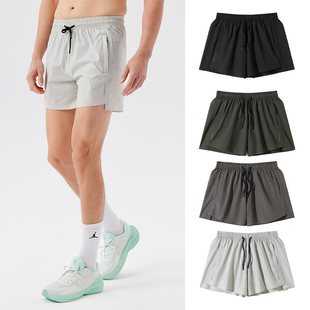 运动健身男短裤速干三分裤夏季马拉松田径跑步口袋拉链训练短裤