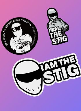 TopGear Stig 试替哥 个性摩托车防水贴纸 汽车划痕遮挡车身贴花