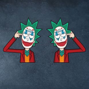 摩托车机车汽车车身装 小丑美潮网红贴纸 饰反光贴花 rick Joker