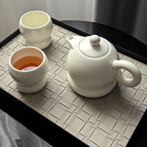态生活ins轻奢风黑白陶瓷小茶壶