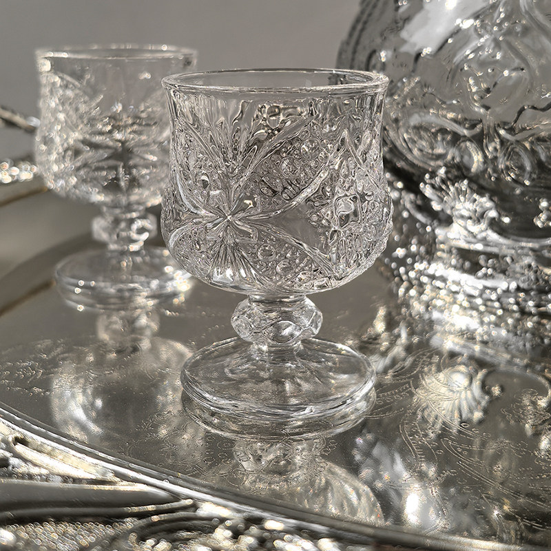 态生活复古风电镀银小酒杯家用创意白酒杯高颜值迷你玻璃杯一口杯