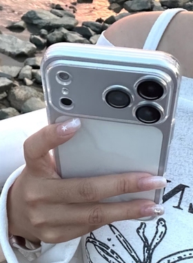 冰晶透加高镜头框透明简约适用iPhone17promax手机壳苹果16ProMax新款17Air保护套14高级感15pro全包13防摔12