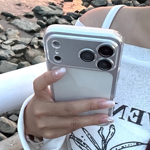 冰晶透加高镜头框透明简约适用iPhone17promax手机壳苹果16ProMax新款17Air保护套14高级感15pro全包13防摔12