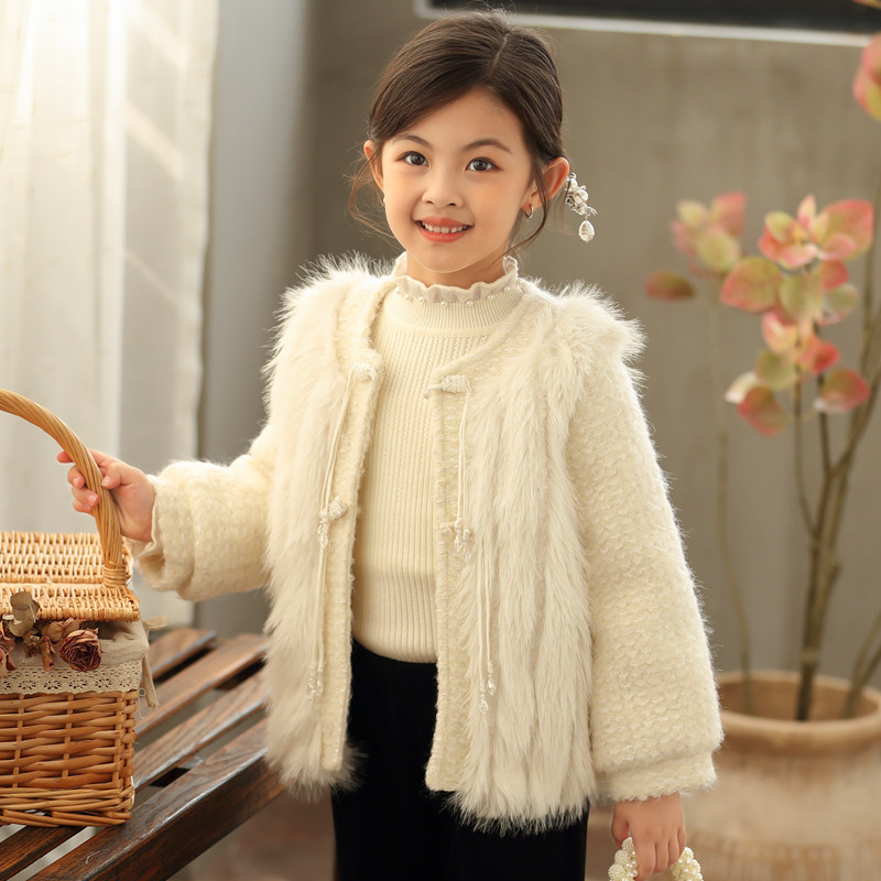 女童秋冬季2025新款韩版仿皮草编织毛呢90白鸭绒小香风羽绒外套潮,童装/婴儿装/亲子装,羽绒服,淘宝优惠券,粉丝福利购,淘宝优惠卷