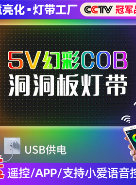 悬浮电视背景墙装饰灯带USB幻彩智能rgb灯条5v洞洞板拾音氛围灯