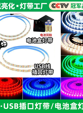 led防水5V电池盒灯条usb电视背景墙装饰地摊服装道具不插电灯带