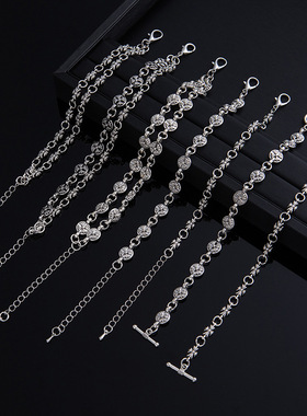 跨境热销网红雪梨蛇蛇花型十字架手链男女个性潮酷时尚情侣手