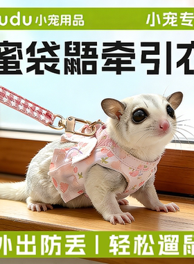 蜜袋鼯牵引绳衣服外出用仓鼠花枝鼠金丝熊牵引绳背带防跑丢溜鼠