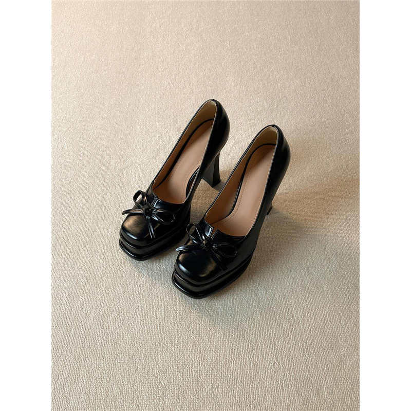 防水台黑色洛丽塔小皮鞋真皮不累脚厚底增高玛丽珍女鞋春秋高跟鞋,女鞋,玛丽珍鞋,淘宝优惠券,粉丝福利购,淘宝优惠卷