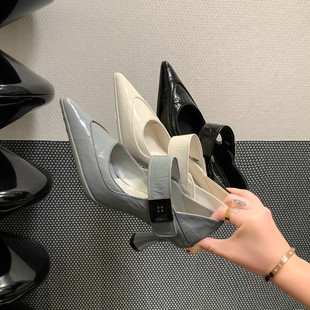 全羊皮真皮软皮鞋 7cm仙女新款 尖头运动鞋 高跟鞋 春 底舒适单鞋 高定