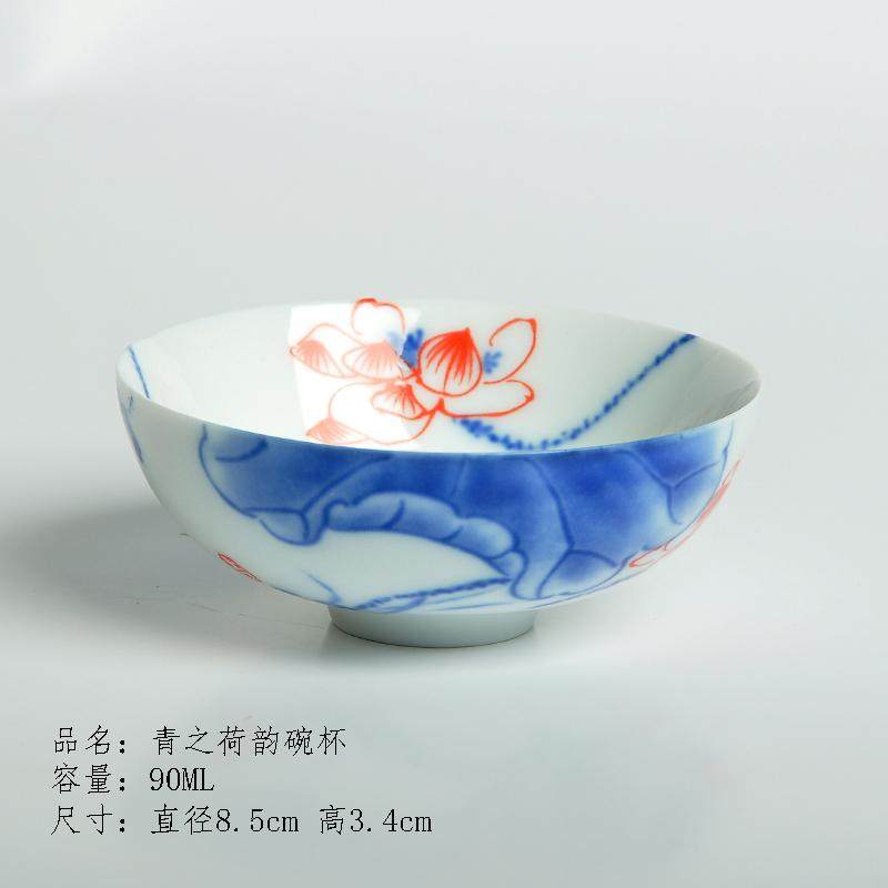 仿手绘薄胎工艺个人杯品茗杯陶瓷茶杯花卉大碗杯大号单杯