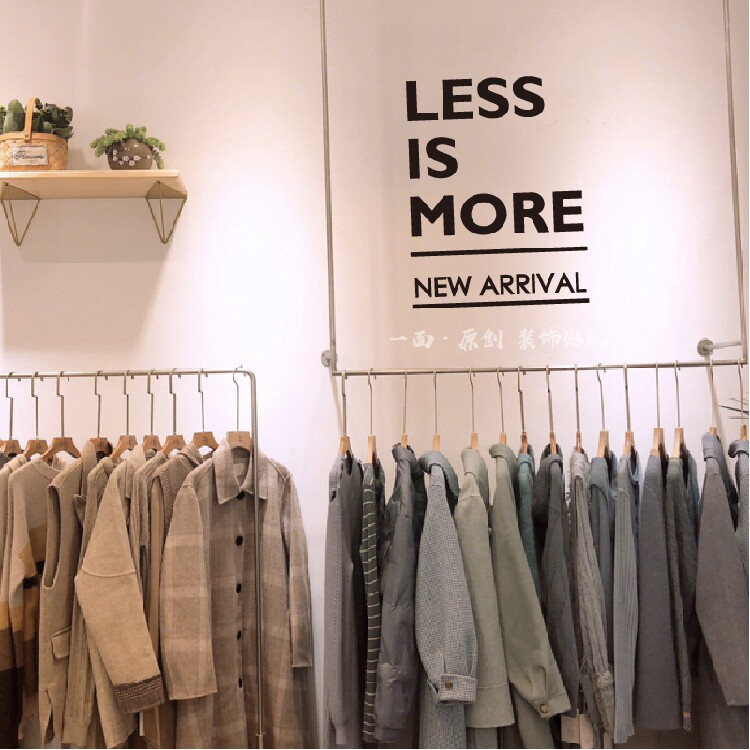 less新品上市new arrival北欧简约英文墙贴纸服装店铺橱窗玻璃贴
