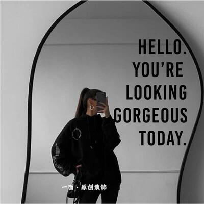 hello lookinggorgeous贴纸现代简约ins英文字母贴纸镜子墙面装饰