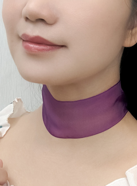 Y918新款流行欧美网红优雅脖子饰品女颈带个性欧根纱多色项圈围脖