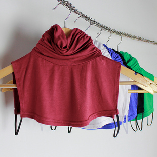 2024新款加宽堆堆领高领春秋季打底衫纯棉内衣假领中领围脖假领子